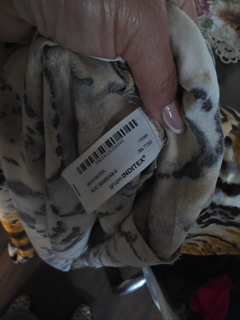 ZARA Animla-Print Long Sleeve  Dress in Brown NWOT Size L - Picture 5 of 5